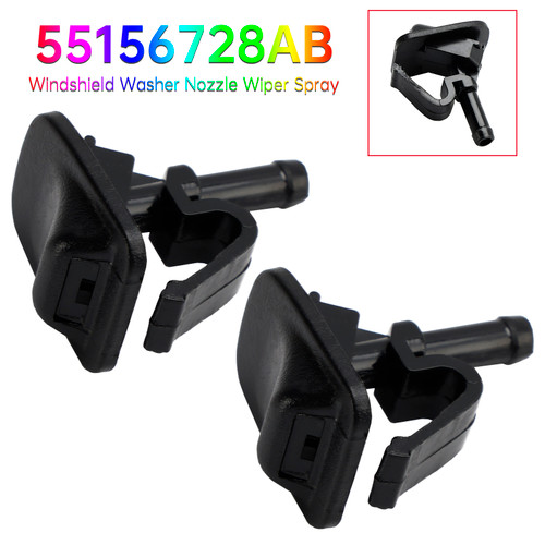 2002-2012 Jeep Wrangler JK T 2pcs Windshield Washer Nozzle Wiper Spray 55156728AB Generic