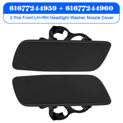 2010-2018 Rolls-Royce Ghost 2Pcs Front LH+RH Headlight Washer Nozzle Cover 61677244959 61677244960 Generic