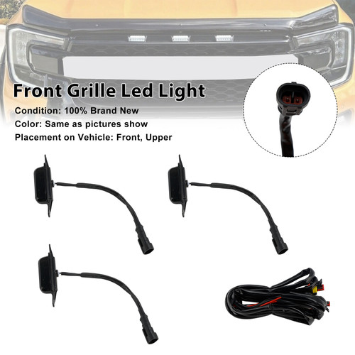 2023-2025 Ford Ranger/ Everest Next Gen T9 3PCS LED Grille Light Yellow Generic