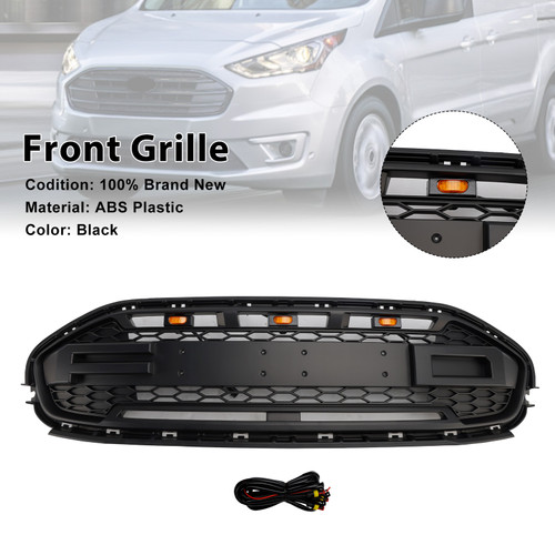 2019-2023 Ford Transit Connect Front Bumper Grille With Letters Black Generic