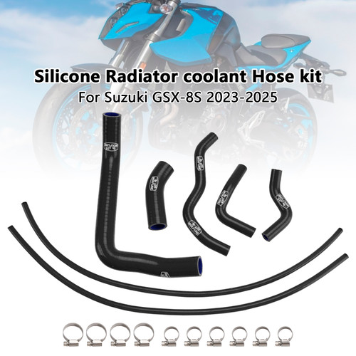 2023-2025 Suzuki GSX-8S Silicone Radiator coolant Hose kit Black Generic