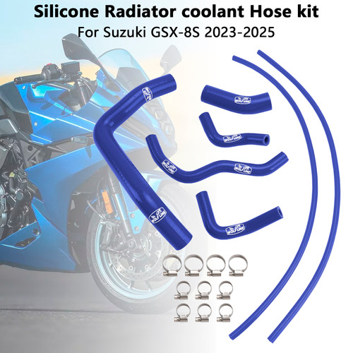 2023-2025 Suzuki GSX-8S Silicone Radiator coolant Hose kit Blue Generic
