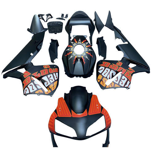 2003-2004 Honda CBR600RR Amotopart Fairings Black Matte Valentino Rossi Moto Racing Customs Fairing