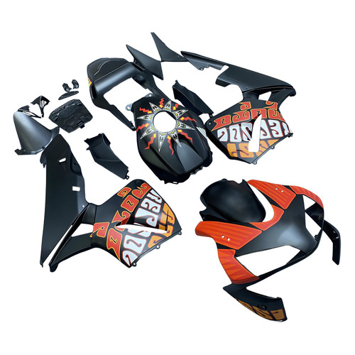 2003-2004 Honda CBR600RR Amotopart Fairings Black Matte Valentino Rossi Moto Racing Customs Fairing