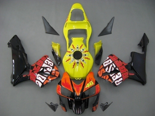2003-2004 Honda CBR600RR Amotopart Fairings Yellow Black Valentino Rossi Repsol Moto Racing Customs Fairing