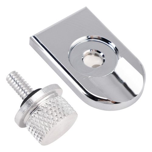 1996-2023 Touring Softail Dyna Sportster Model 1/4-20 Knurled Seat Bolt Screw with Plate Silver Generic