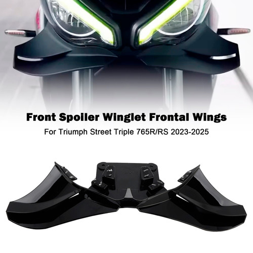 2023-2025 Triumph Street Triple 765R/RS Front Spoiler Winglet Frontal Wings Black Generic