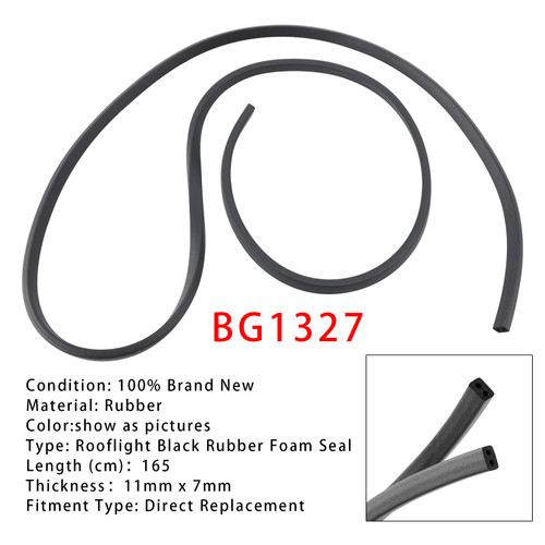 Rooflight Black Rubber Foam Seal 1.65m BG1327 For Heki Mini