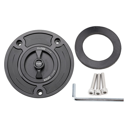 2021-2025 Kawasaki ZX6R ZX10R Quick Release Keyless Fuel Gas Cap 112mm Black Generic