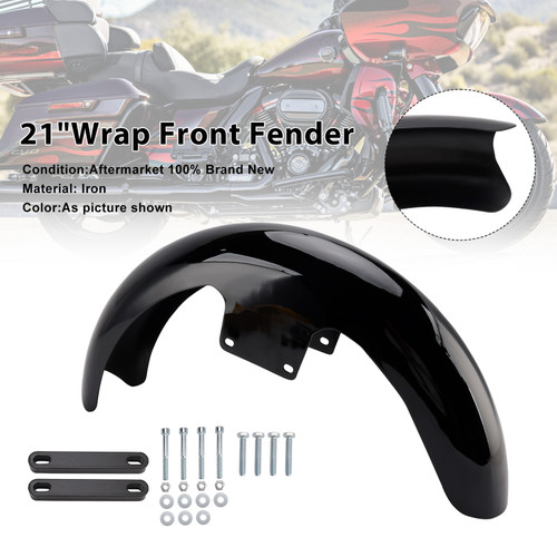 2023-2025 CVO Street Road Glide 21" Wrap Front Fender Iron Black Generic