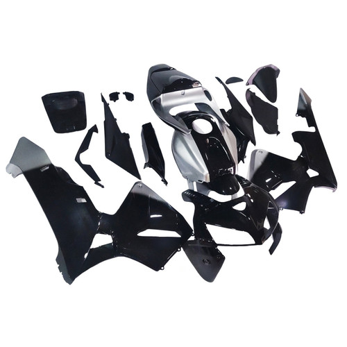 2005-2006 Honda CBR600RR Amotopart Fairings Black & Silver SevenStars Racing Customs Fairing
