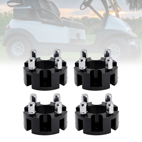 Yamaha Club Car Ezgo 2 Inch Golf Cart Wheel Spacers Kit With Lug Nuts Black Generic
