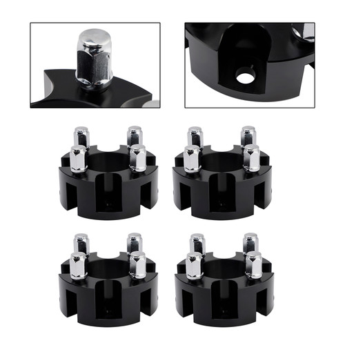 Yamaha Club Car Ezgo 2 Inch Golf Cart Wheel Spacers Kit With Lug Nuts Black Generic