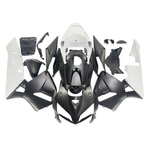 2005-2006 Honda CBR600RR Amotopart Fairings Matte Black & White Honda Racing Customs Fairing