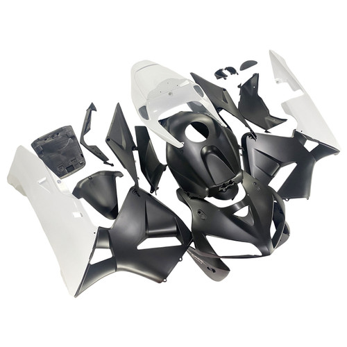 2005-2006 Honda CBR600RR Amotopart Fairings Matte Black & White Honda Racing Customs Fairing