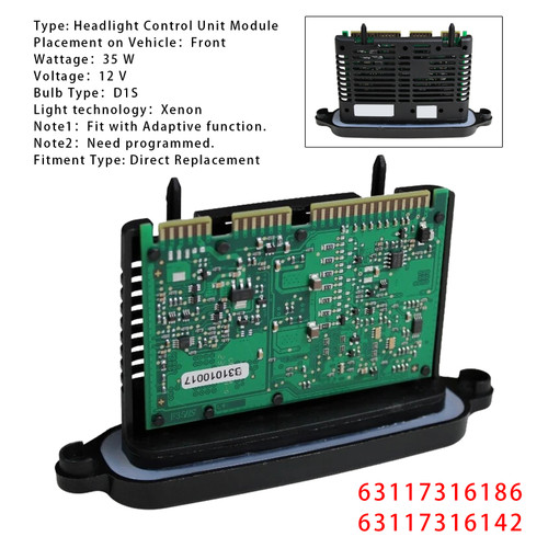 2012-2016 BMW 3 Series F31 Xenon Adaptive Headlight Control Unit Module Lear TMS 7316186 Generic