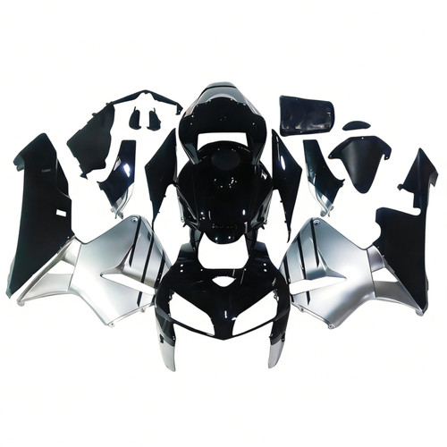 2005-2006 Honda CBR600RR Amotopart Fairings Black & Silver CBR Racing Customs Fairing