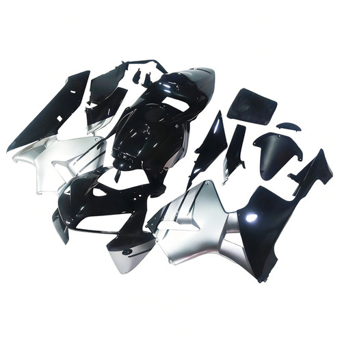 2005-2006 Honda CBR600RR Amotopart Fairings Black & Silver CBR Racing Customs Fairing