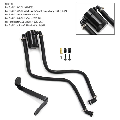2011-2023 Ford F-150 5.0L 3.5L 2.7L Oil Catch Can Air Oil Separator OCC-1077-BK Generic