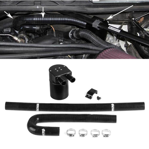 2008-2013 BMW 1 Series E82 Coupe 135i / 1m Oil Catch Can Tank with Silicone Radiator Hose OCC016-Black Generic