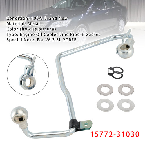 2009-2017 Toyota CAMRY 3.5L 2GRFE Engine Oil Cooler Line Pipe 15772-31030+Gaskets Generic