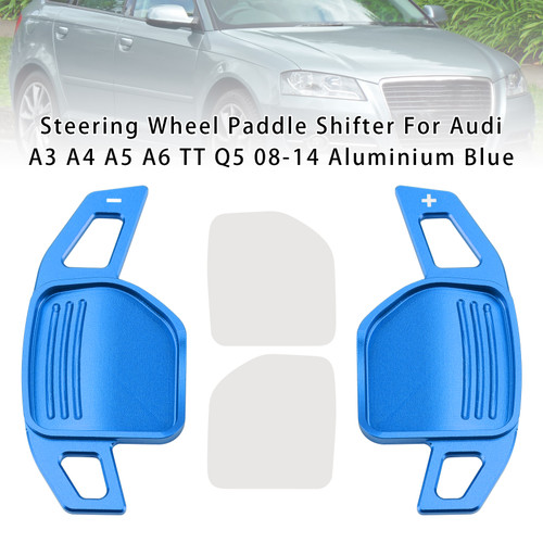 2008-2014 Audi A3 A4 A5 A6 TT Q5 Steering Wheel Paddle Shifter Aluminium Blue Generic