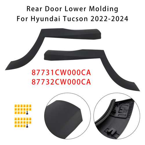 2022-2024 Hyundai Tucson Rear Left+Right Side Door Lower Molding 87731CW000CA 87732CW000CA Generic