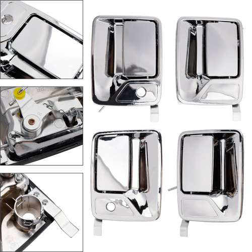 1999-2016 Ford F-250 F-350 F450 F550 F650 F750 Excursion 4Pcs Chrome Exterior Door Handle Set Generic