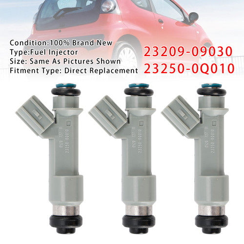 2005- Toyota Citroen Peugeot 1.0 3Pcs Fuel Injector 23209-09030 23250-0Q010 Generic