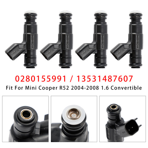 2001-2008 Mini Cooper One R50 R52 R53 4Pcs Fuel Injector 0280155991 13531487607 Generic