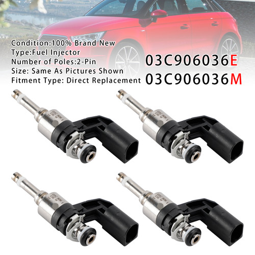 2010-2015 Audi A1 Sportback 4Pcs Fuel Injector 03C906036E 03C906036M Generic