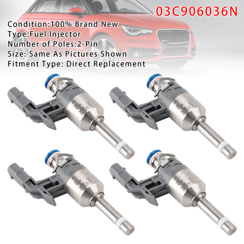 2010-2014 Skoda Fabia Petrol 4Pcs Fuel Injector 03C906036N Generic