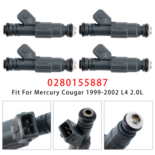 1999-2002 Mercury Cougar 2.0L 4Pcs Fuel Injector 0280155887 Generic