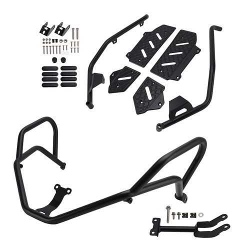 2022-2025 HONDA ADV350 Upper + Lower Engine Guard Frame Crash Bar Kit Black Generic