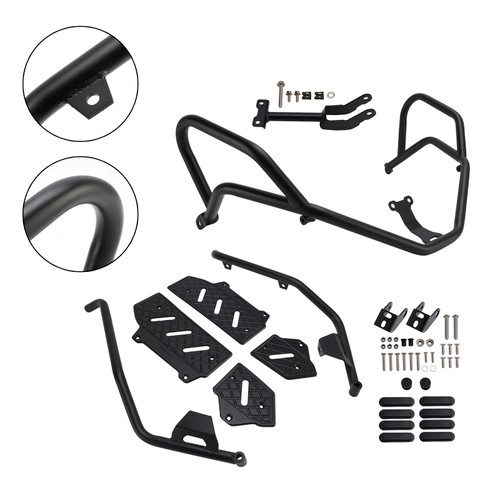 2022-2025 HONDA ADV350 Upper + Lower Engine Guard Frame Crash Bar Kit Black Generic