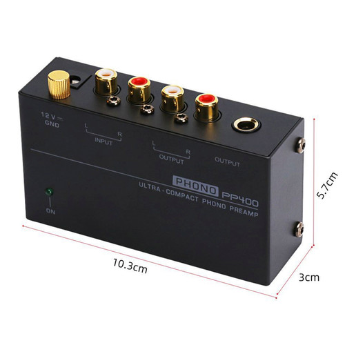 PP400 Ultra-Compact Phono Preamp Preamplifier With RCA 1/4Inch Support TRS Interfaces Preamplificador Phono Preamp US