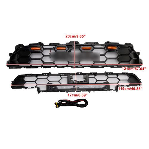 Front Bumper Grille Grill Fit Toyota 4Runner TRD PRO 2024+ W/Light Bar Black