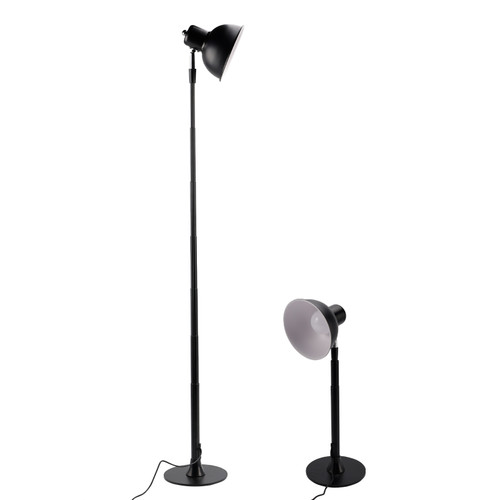 Adjustable LED Floor & Table Lamp 3 Colors Dimmable for Bedroom/Office - Walnut