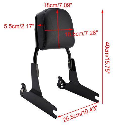 2000-2017 Softail Sissy Bar Passenger Sissy Bar Backrest Black Generic