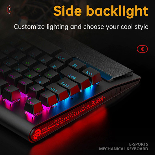 K1000 Mechanical Keyboard Wired 104-key Black Switches Gaming E-Sports Customized