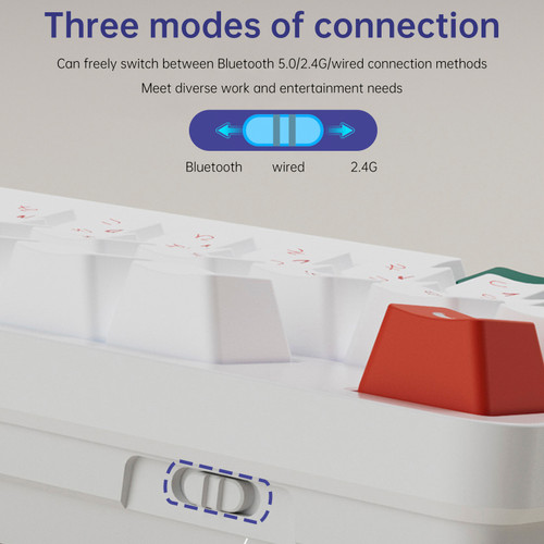 98-Key 2.4G Wireless Bluetooth Three-Mode Mechanical Keyboard DIY Customized RGB Black