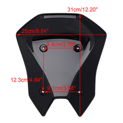 2025- Kawasaki Z900 ABS Plastic Windshield Windscreen Black Generic