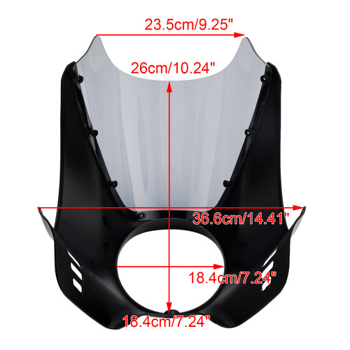 2022-2025 Yamaha XSR900 Headlight Fairing Windshield Black+Gray Generic