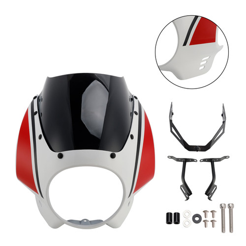 2022-2025 Yamaha XSR900 Headlight Fairing Windshield Red+Black Generic