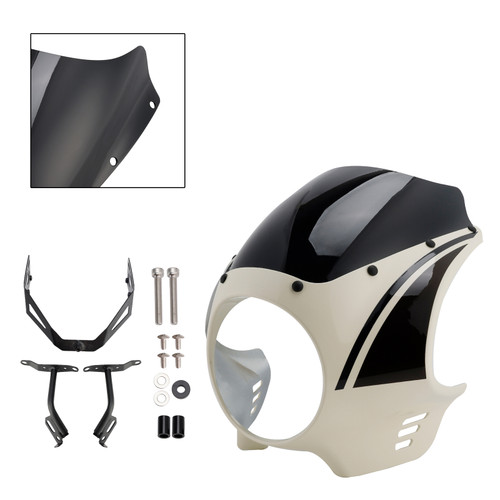 2022-2025 Yamaha XSR900 Headlight Fairing Windshield White+Black Generic