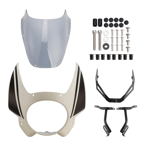 2022-2025 Yamaha XSR900 Headlight Fairing Windshield White+Gray Generic