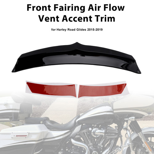 2015-2019 Harley Road Glides Front Fairing Air Flow Vent Accent Trim Black Generic