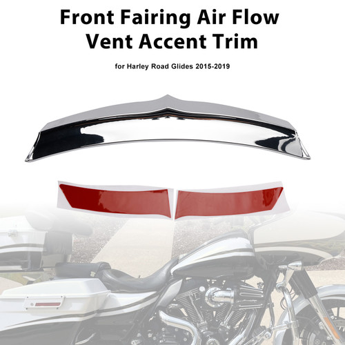 2015-2017 Harley Davidson FLTRX Road Glide Custom Front Fairing Air Flow Vent Accent Trim Chrome Generic