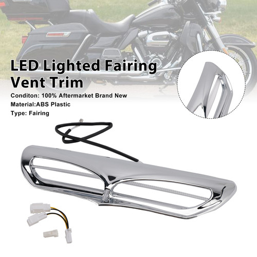 2014-2025 Harley Davidson LED Lighted Fairing Vent Trim Chrome Generic