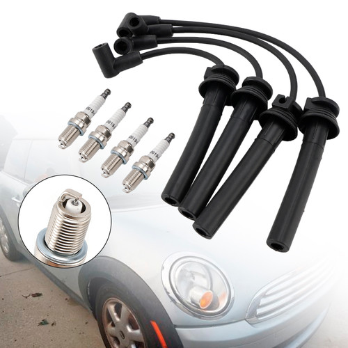 2002-2008 Cooper S 1.6L L4 4PCS Spark Plugs Wire Set 54058 Generic